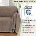 MEETSKY Small Couch Cover Oversized Armchair Sofa Cover Washable for Dogs Sofa Single Recliner, Chenille Sofa Throw Slipcover for Pets Sofa Cover Thick, 71" x 91", Sand