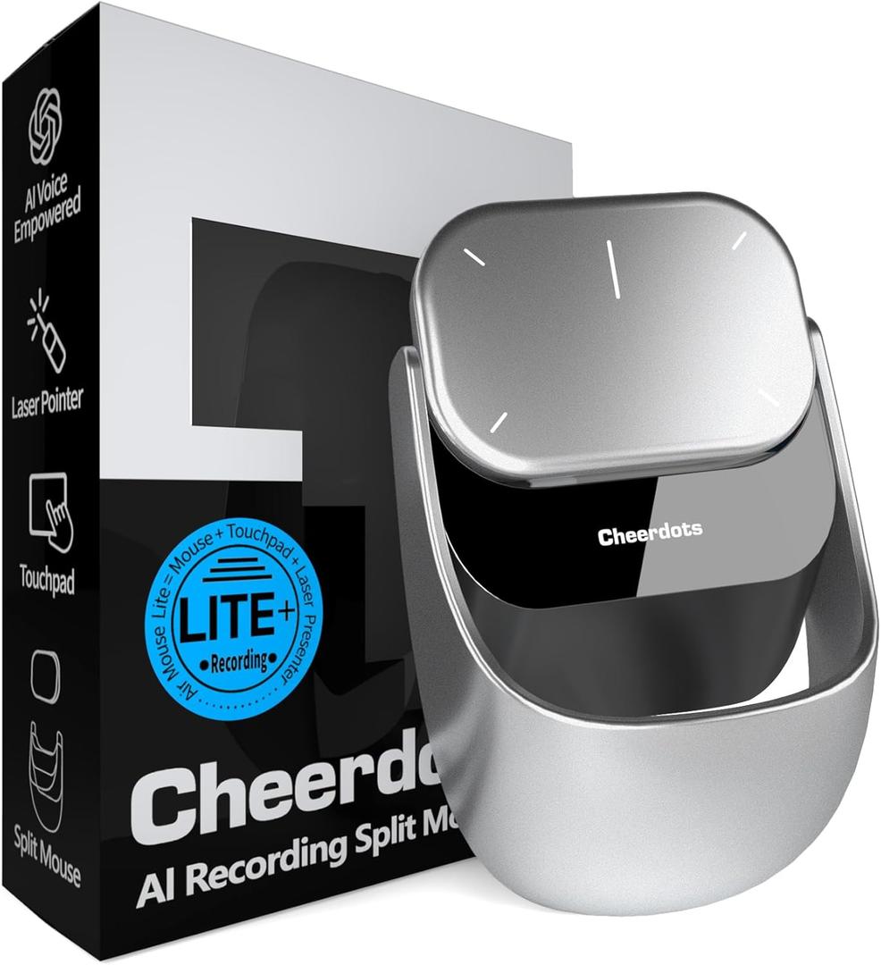 Cheerdots2 Recording Touchpad Bluetooth Mouse, Presentation Mode, Magnetic Detachable Design, Smart Software Control, Portable for Meetings & Work, Intelligent Audio Recording & Saving(Voice Record)