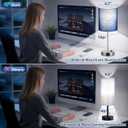 Blue Touch Lamps for Nightstand Set of 2 - Bedside Table Lamp for Bedroom with Dual USB Ports & AC Outlet, 3-Way Dimmable Lamps for Living Room Boys Room, Night Light with 5000K Daylight Bulbs