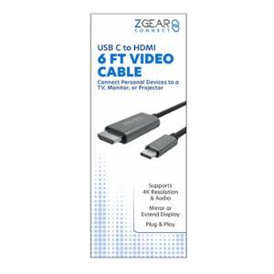 Zgear USB-C to HDMI Cable 6 Foot Supports 4K Resolution & Audio Plug & Play