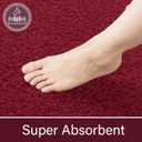 LOCHAS Bathroom Rug Runner 24x60 Inch, Soft Thick Absorbent Microfiber Bath Rugs for Bathroom, Machine Washable, Shaggy Plush Non Slip Bath Mat for Tub, Shower Floor, Quick Dry Mats, Red
