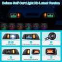 10L0L Deluxe Golf Cart Light Kit for EZGO TXT 1996-2013 12V-48V, Headlight Taillight with RGB Daytime Running Lamp Low High Beam Turn Signal Brake Pad Hazard Light