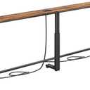 Kitstorack 2-Pack Narrow Console Table with Adjustable Height (25"-33") & 2 Power Outlets, Skinny Behind Couch Table, 78.8" Long x 5.9" Wide Sofa Side Table for Living Room, Rustic Brown