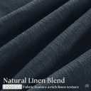 Pinch Pleated Navy Linen Curtains 84 Inches Long 2 Panels Set for Living Room Dining Pinch Pleat Back Tab Light Filtering Farmhouse Boho Retro Window Curtain Drapes 84 Inch Length Dark Blue Indigo