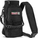 Wild Wolf Outfitters - #1 Best Water Bottle Holder for 40 oz Bottles - Carry, Protect and Insulate Your Flask with This Military Grade Carrier w/ 2 Pockets and an Adjustable Padded Shoulder Strap. (Black)