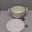 Dutch Ovens Enameled Cast Iron Covered 5.5 Quart Dutch Oven with Dual Handle for Bread Baking, White (5.5QT)