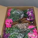 2 Set Artificial Outdoor Petunias Flowers with Hanging Baskets, 24 Pcs UV Resistant Faux Petunias Flowers with Hanging Planter for Front Door Porch Spring Outside Decor (2, RoseRed,RedViolet)