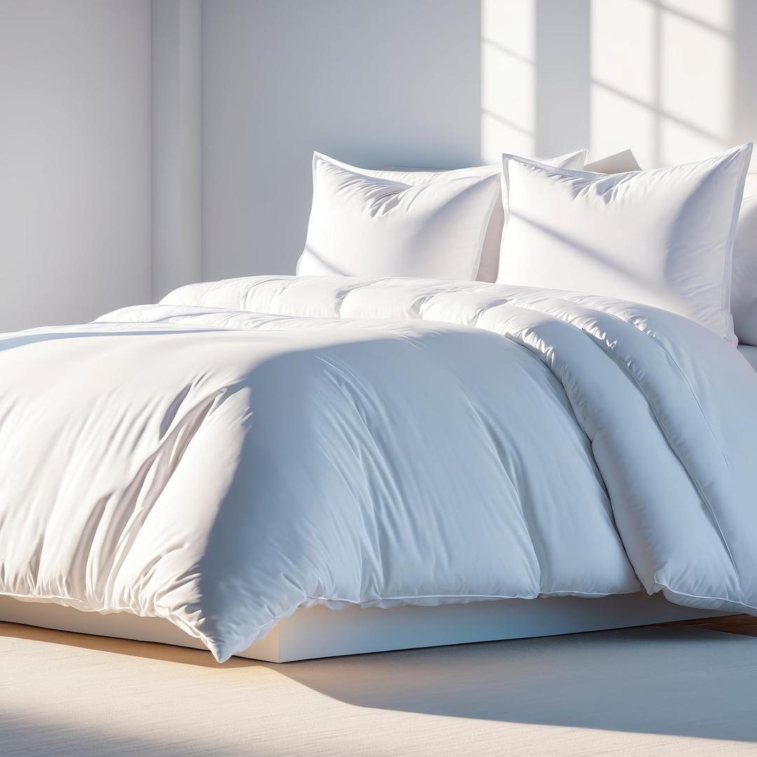 White Classic White Queen Duvet Cover Set, Microfiber Duvet Cover with Zipper, Duvet Cover Set of 1 Down Comforter Cover with 2 Pillow Shams, Luxury Comforter Cover Queen Size | Comforter Not Included (Queen 90x90")