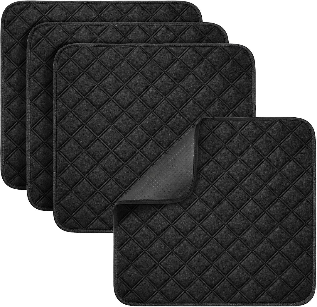 4 Pack Waterproof Chair Pads for Incontinence, 21" X 22" Absorbent Seat Protector Pads Reusable Wheelchair Seat Pad Non-Slip Waterproof Chairs Covers for Wheelchair, Bed, Elder and Pet