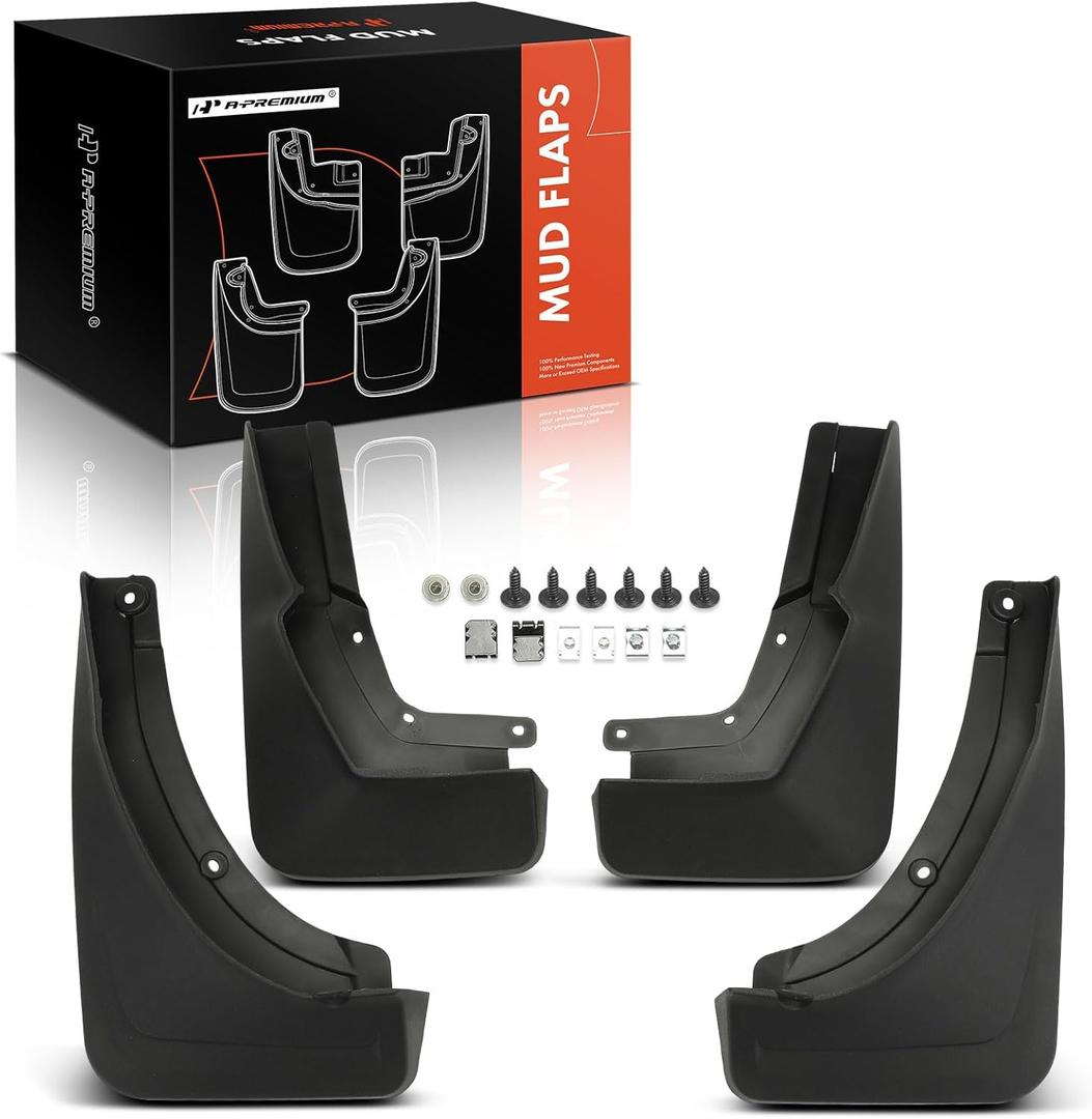 A-Premium Set of 4PCS Mud Flaps Splash Guards Mudguards Mudflaps with Hardware Kits Accessory Compatible with Mercedes-Benz W167 Series GLS450, GLS580, 2020 2021 2022 2023 2024, Front & Rear Side