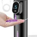 Hand Soap Dispenser,Touchless Soap Dispenser Bathroom Kitchen,Automatic,Hands-Free,Rechargeable,5-Level Adjustable,LED Screen Display,320ML 10.8OZ (Gel-Black)