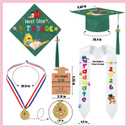 YLOLUL 2026 Kindergarten Preschool Graduation Gown Cap Set Graduation Stole Bracelet Medal Certificate Package Grad Gifts
