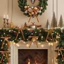 2 x 24Pcs Velvet Ribbon Bows for Christmas Tree - Vintage Decor, Door Garland, Wreath Decorations, Home & Wedding Decoration - Clear Twist Tie, 5x7 Inch, 3/8'' Width Camel