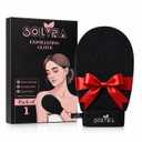 Exfoliating glove for Shower & Exfoliating body scrubber 100% Vegan Viscose Kessa Mitt for Dead Skin Removal, Self-Tan Fade & Keratosis Pilaris Dual-Texture Glove for Spa & Massage (1 Pack BlacK)