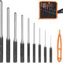HORUSDY 9 Pieces Roll Pin Punch Set, Removing Repair Tool with Holder for Automotive, Watch Repair, Jewelry and Craft