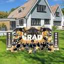 VictoryStore Graduation Oversized EZ Yard Cards, Congrats Grad Sign 36x72 Inches, Waterproof Corrugated Plastic, Includes Stakes (Gold)