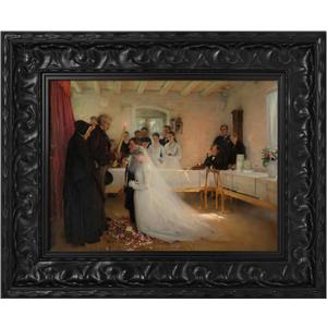 Retro Canvas Frame for 30x40" Vintage Wall Art Prints, 2.6" DIY Wood Plein Air Frames for French Countryside Still Life Paintings Home Office Hallway Guest Room Decor, No Glass & Back (Black)