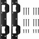 Primst 2 Pack Anti-Kick Door Strike Plate, Heavy-Duty Stainless Steel Security Reinforcement for Deadbolts & Latches - Fits 5-1/2" to 6" Hole Centers for Home Interior & Exterior Doors(Black)