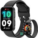 MorePro AIR2 Fitness Tracker, Smart Watch with 24/7 Heart Rate and Blood Pressure, Step Calorie Counter, Sleep Monitor, IP68 Waterproof Fitness Watch for Men Women iOS Android(Black)