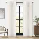 Linen Sheer Curtains Long for Living Room 2 Panel Set Cream Ivory Light Filtering Pleat Drapes with Grommet Natural Boho Curtain Drapes for Bedroom Window 100x228