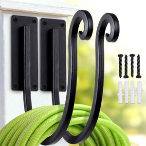 Garden Hose Holder Outside: 2 Pack Wall Mount Water Hose Holder - Heavy Duty Garden Water Hose Hanger for Outside Hose Storage
