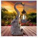 Solar Outdoor Garden Decor Elephant Statues Lights, Lucky Elephant Unique Mom Birthday Gifts for Mom, Housewarming Gifts and Yard Decoration, Cute Birds Garden Sculpture Decor