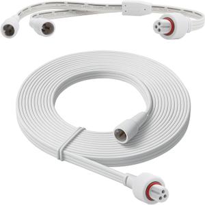 19.6FT IP68 Waterproof Outdoor Extension Cord for Govee Lights and Y-Splitter Cable Permanent Lighting Power Wire for Patio, Garden, Roof, Dots String Lights