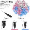3 x 100PCS Tire Screw Plug Repair Kit,Self-Service Tire Repair Kit Includes 3 Sizes of Screw in Tires Plugs & Screwdriver for Quick Repairs,Professional Tires Repairs Rubber Nail (EXP 08/26/26)
