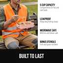 GORILLA GRIP BPA-Free Leakproof Bento Lunch Box for Women, Men, Kids, On-the-go Easy to Carry Handle, Microwave Safe Hot or Cold Food Container, Lid Includes Built-In Utensil Set, 1 Tier Style, Pink