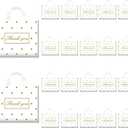 Tote Bags, Small & Medium, White & Pink, Reusable Plastic Shopping Bags with Handle & Slip Pocket (White, 15x12 Inch100PCS)