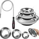 4 Pack Telescoping Magnetic Pickup Tool with 3in 4in 6in Magnetic Parts Trays, Magnet Flexible Spring Stick, Magnet Retrieving Sweeper for Nail, Screws & Metal Debris Workshop Garage