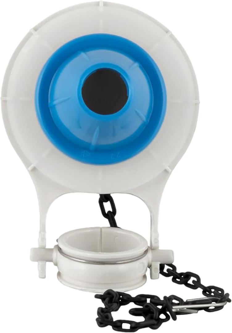 PlumbCraft 2-in. White and Blue Flapper Tank Ball for Brass or Plastic Flush Valve 7542500T, Toilet Flapper Replacement Kit for Toilet Tank Repair, Universal Toilet Flapper and Toilet Flusher Seal