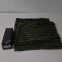 16x16 Throw Pillow Covers Set of 2, Decorative Faux Fur Covers for Bed, Couch Soft Fluffy Pillow Cover with Velvet Back for Living Room, Neutral Home Dcor Accent for Sofa - Green