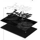 3 Piece 3D Abstract Textured Wall Art Black White Sandstone Home Decor, 16''W x 24''H x 3