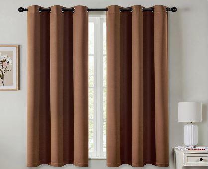 MIULEE Blackout Curtains for Bedroom Living Room 63 Inches Long 2 Panels, Thermal Insulated Room Darkening Drapes Solid Grommet Noise Reduction Light Blocking Window Treatments 40x63 Inch Mocha Brown