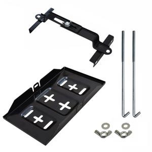 Car Universal Battery Holder Tray with Clamps Adjustable Metal Battery Storage Holder Bracket Set