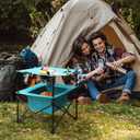 VILLEY Portable Camping Picnic Table, Lightweight Folding Beach Table with 4 Cup Holders and Carry Bag for Camp, Travel, Fishing, and Outdoor Activities