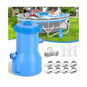 Basic Series 530 GPH Above Ground Pool Filter Pump - ETL Certified Pool Cartridge Filter Pump System with GFCI Protection | Enhances Water Clarity - Effectively Removes Impurities from Water