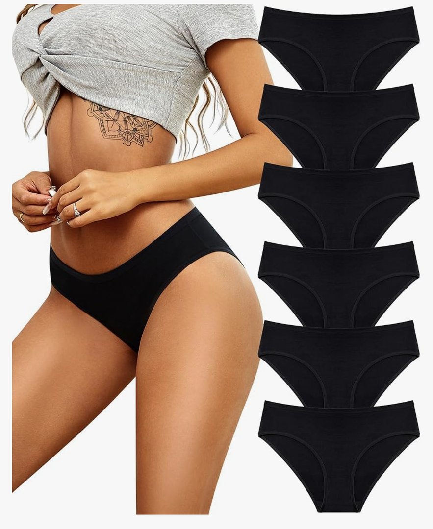 Womens Underwear Cotton Hipster Panties Breathable Sexy Cheeky Stretch Soft Ladies Bikini Underwear 6 Pack