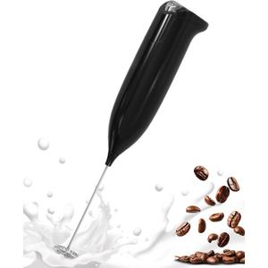 SIMPLETaste Milk Frother Handheld Battery Operated Electric Foam Maker, Black Drink Mixer with Stainless Steel Whisk for Cappuccino, Bulletproof Coffee, Latte