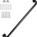 32 Inch Shower Grab Bar 1.25" Dia, Black Anti Slip Bathroom Grab Bar, 304 Stainless Steel Knurled Handicap Grab Bars, Safety Support Handrail, Assist Bath Shower Handle for Elderly Injury Senior