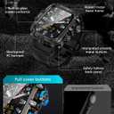 Goton Rugged Case and Band Kit with Screen Protector for Apple Watch 46mm, Compatible with Apple Watch Series 10, Full Body Shockproof Metal+PC Bumper Cover with Soft Band, 46mm Black