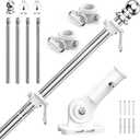 ZHULI 5 FT Flag Pole for Outside House, Flag Pole Kit with 180 Multi-Position Bracket Holder, Rustproof Stainless Steel Flagpole with Tangle Free Spinning Flag Rings, for Outdoor Porch Residential