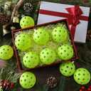 Realspring 18 Pcs Dink Ball Christmas Ornaments Green Balls Christmas Tree Hanging Decor Xmas Tree Decoration Dink Sports Xmas Balls Funny Holiday Gifts for Women Men Dinkball Lovers