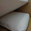 MIULEE Beige Outdoor Seat Cushion Set 24x24 Inch Linen Textured Waterproof & 3 Year Color Fastness Seat and Back Cushion with Ties No Slip Design for Patio Furniture Chair Sofa Couch