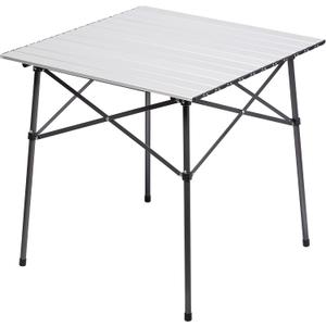 Portal Lightweight Aluminum Folding Square Table Roll Up Top 4 People Compact Table with Carry Bag for Camping, Picnic, Backyards, BBQ, Silver, 27.5" x 27.5" x 26.7"