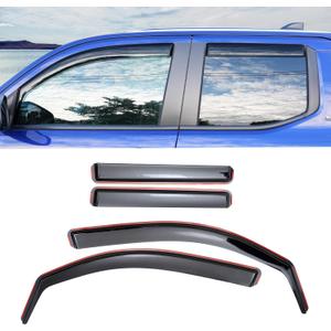 Visor Rain Guards Compatible with 2024 2025 Toyota Tacoma Front and Rear In-Channel Window Visors Wind Deflectors Weather Shield Tacoma 5 Seats Double Cab 4PCS Accessories (Not for 24+ TRD OR)