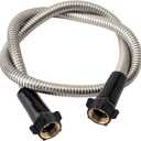 Yanwoo 304 Stainless Steel 4ft Garden Hose with Female to Female Brass Connector, 18mm Outer Diameter Flexible & Lightweight Heavy Duty Short Water Hose for Outdoor (4 Feet)