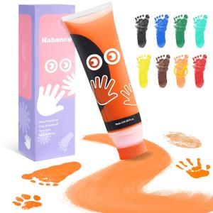 Nabance 2.54 fl oz Bright Pink Baby Hand and Footprint Friendly Ink Paint, Dog Cat Paw Print Safe Ink, Non-Toxic Acid-Free, Safe Gentle for Home School Christmas New Year DIY Keepsake Stamp