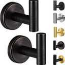 Kruodop Towel Hooks for Bathroom,2 Packs Wall Mount Towel Holder, Bronze Matte Wall Robe Hook,Stainless Steel Heavy Duty Door Hanger Towel Hook for Kitchen, Bedroom,Hotel,Pool,Coats